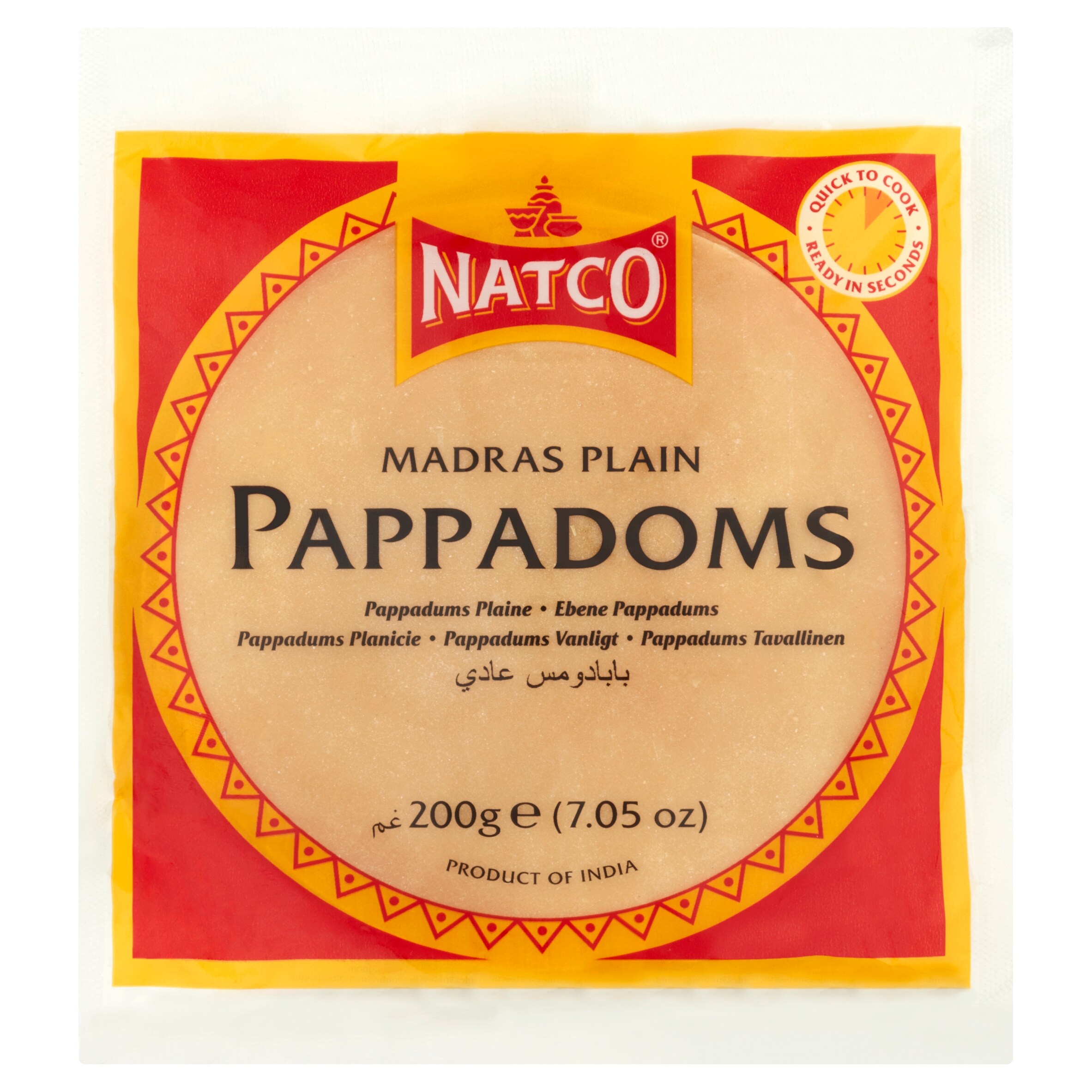 NATCO MADRAS PAPPADOMS PLAIN